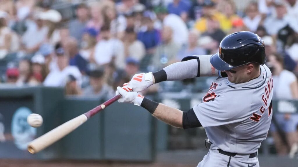 Kevin McGonigle, Tigers pile up hits to down A’s Kevin McGonigle, Tigers pile up hits to down A's